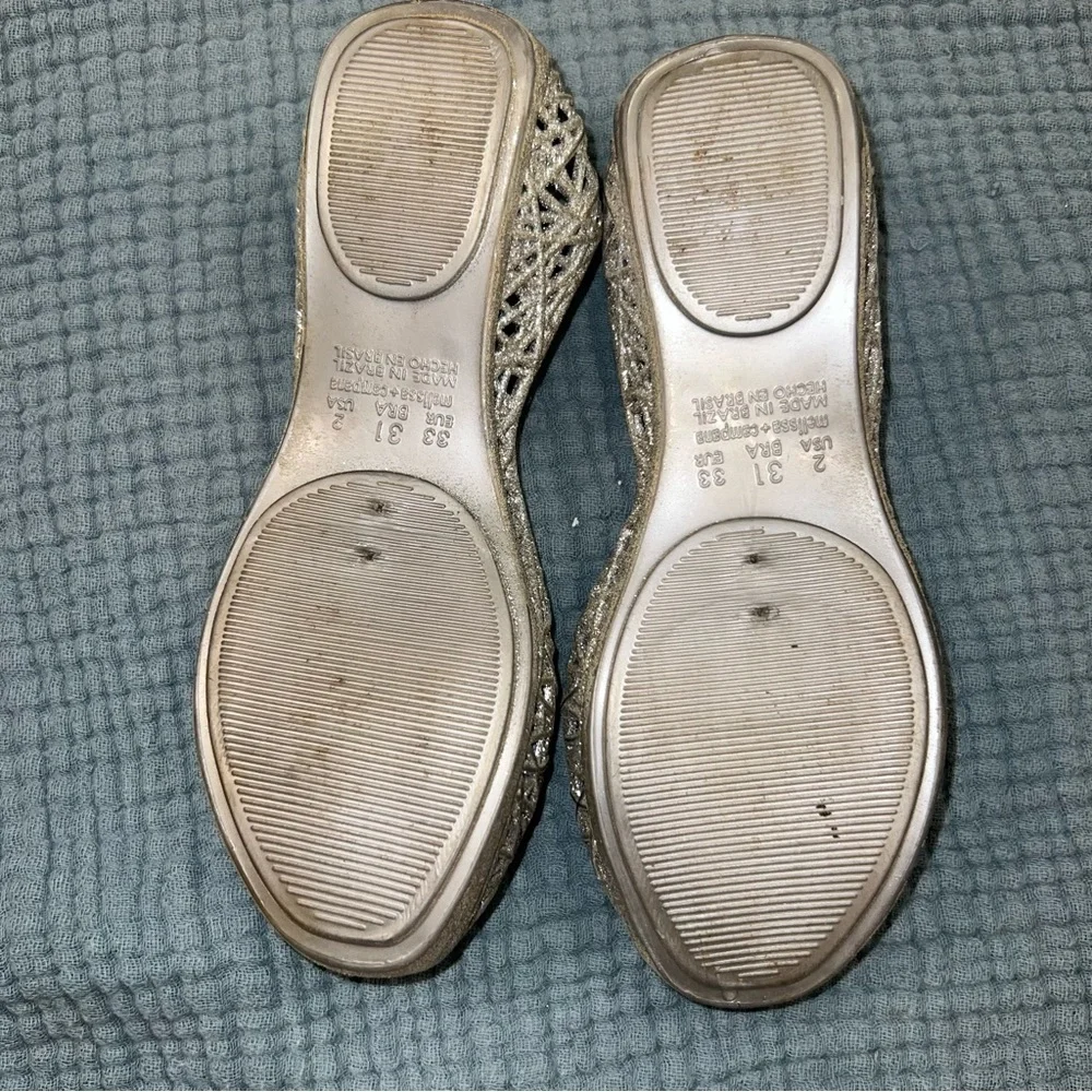 Mini Melissa Glittering Silver Jelly Shoes
